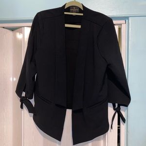 Black blazer, tied wrists